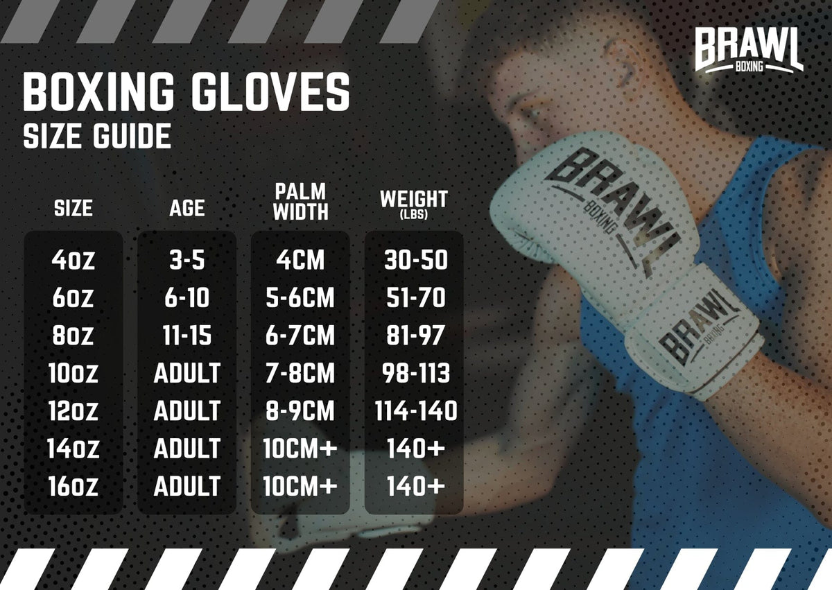 Boxing Shape/size Boxing Gloves Size Guide & Weight Chart UK | Brawl Boxing – BRAWL-BOXING